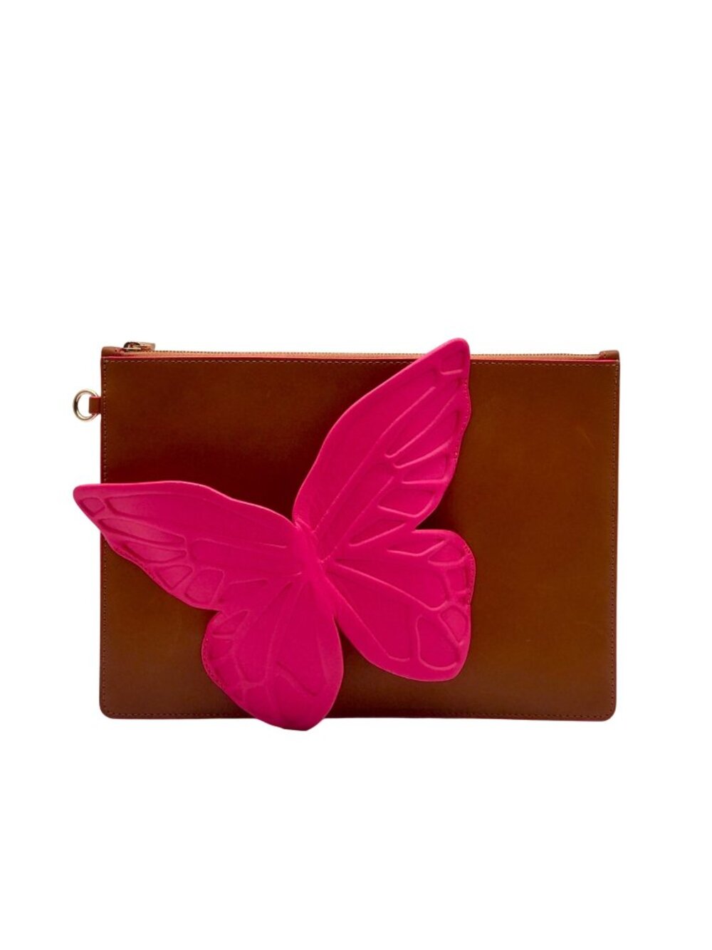 Sophia Webster Brown Butterfly Leather Convertible Pouch